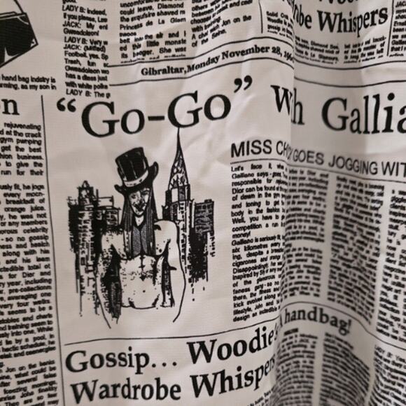 Galliano Gazette Go-Go Newsprint Mini Skirt – New Size Small - Picture 6 of 6